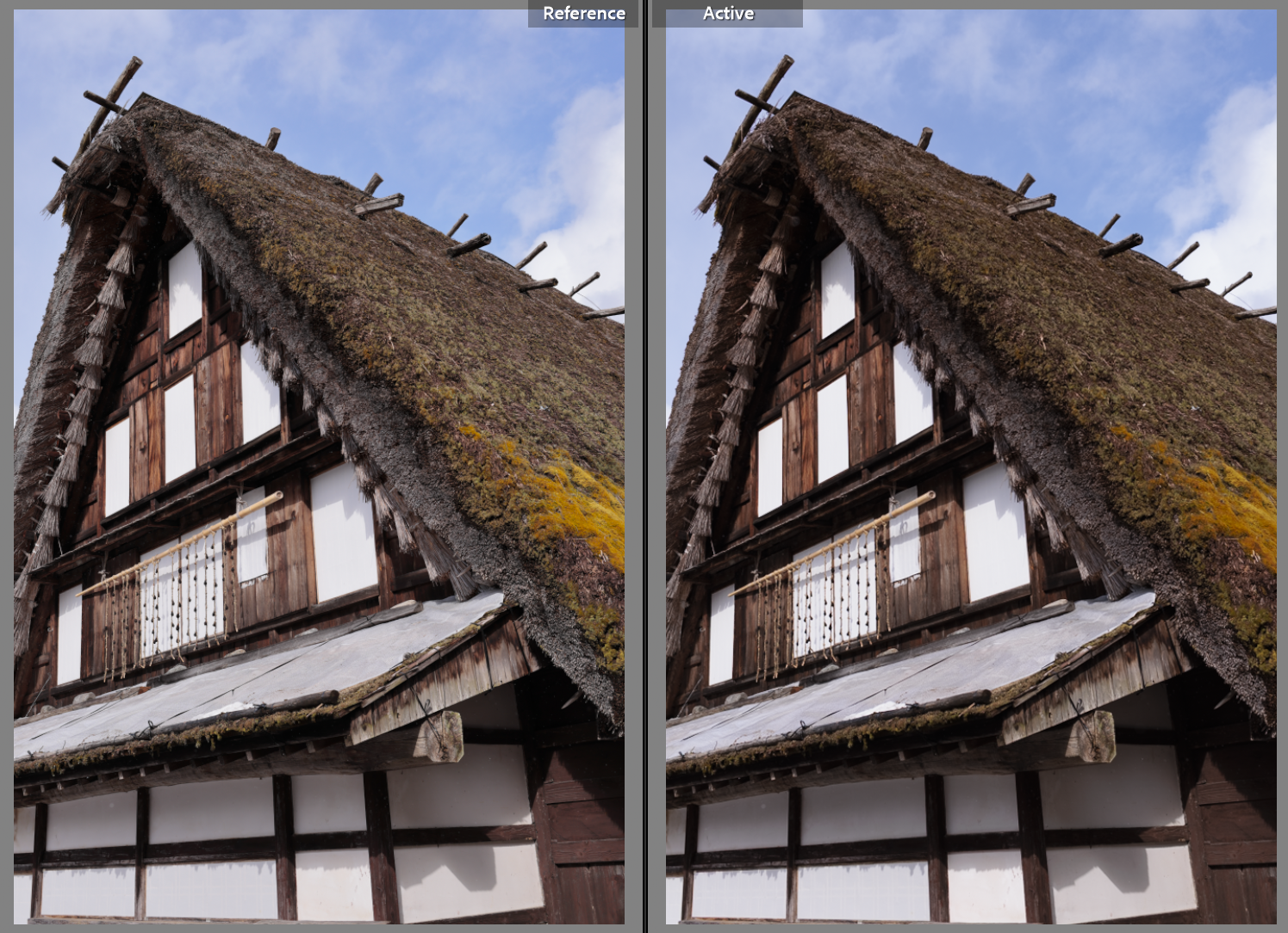Canon's Faithful profile on the left, Lightroom's matching Faithful profile on the right
